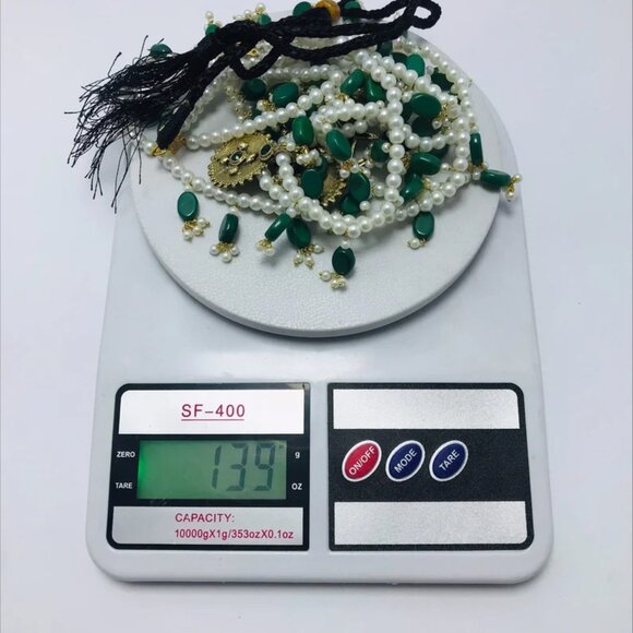 Pearls Beaded Multilayers Bib Necklace, Handmade Three Layers Bib Necklace, - Picture 8 of 8